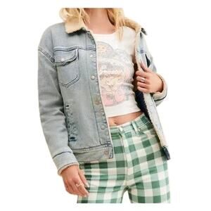 Faherty Women's Riverlands Sherpa Denim Long Sleeve Jacket Size XL NEW